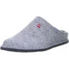 Herren Hausschuhe Pantoffeln Naturwollfilz Hellgrau - Grau
