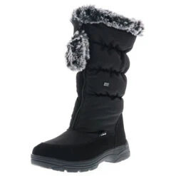 Damen Winterstiefel Snowboots Schwarz - Schwarz