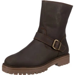 Leather Biker Boot Winterstiefel - Dunkelbraun