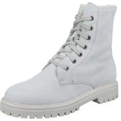 Fashion Leder Schnürboots Velours Winterstiefeletten