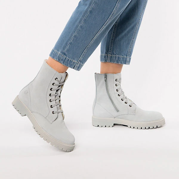 Fashion Leder Schnürboots Velours Winterstiefeletten 2 Fashion Leder Schnürboots Velours Winterstiefeletten – Bild 2