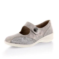 Halbschuh KARO Weite K Klassische Slipper - Grau