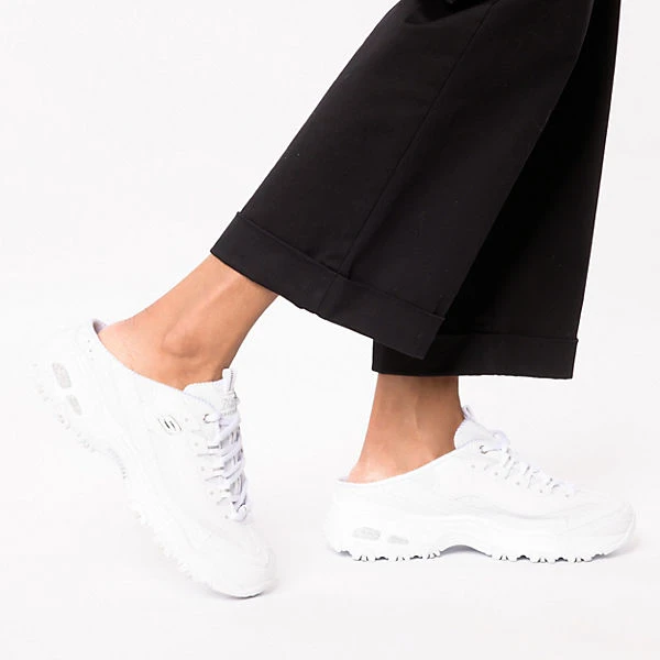 Skechers D'lites Komfort-Pantoletten - Weiß 2 Skechers D'lites Komfort-Pantoletten - Weiß – Bild 2