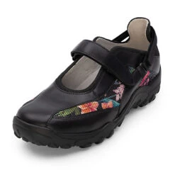 Sportliche Damen Ballerina - Sommerschuhe Damen Geschlossen - Freizeitschuhe Damen Aus Leder - Lederschuhe Damen Klettverschluss Damen Ballerina Leder