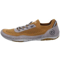 Schuh Rabatt Geschäft 30 Bugatti Herren Slipper Schuhe Sandstone Slipper Slip-Ons Freizeit Textil Uni Slip-On-Sneaker - Gelb