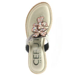 CERUTTI Damen Zehentrenner Dianetten Glitzersteinchen Animalprint Beige/mehrfarbig - Beige -Schuh Rabatt Geschäft 26221450 07