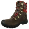 Damen Winterstiefel Wanderschuhe Winterschuhe Greta Boot WP 1026597 Braun Dark Brown/Red Plaid Leder Und Textil Mit KEEN.FREEZE Gummi-Außensohle & EVA & EVA Klassische Stiefel - Braun