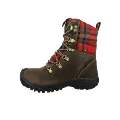 Damen Winterstiefel Wanderschuhe Winterschuhe Greta Boot WP 1026597 Braun Dark Brown/Red Plaid Leder Und Textil Mit KEEN.FREEZE Gummi-Außensohle & EVA & EVA Klassische Stiefel - Braun -Schuh Rabatt Geschäft 27570420 03