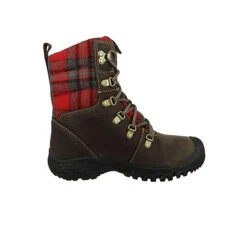 Damen Winterstiefel Wanderschuhe Winterschuhe Greta Boot WP 1026597 Braun Dark Brown/Red Plaid Leder Und Textil Mit KEEN.FREEZE Gummi-Außensohle & EVA & EVA Klassische Stiefel - Braun -Schuh Rabatt Geschäft 27570420 05