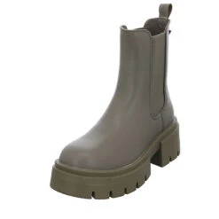 Guess Charlotte Chelsea-Boots Leder-/Textilkombination Uni Chelsea Boots - Grün