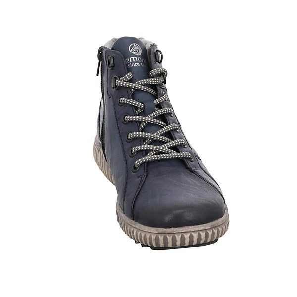 Remonte Schnürboots Leder-/Textilkombination Uni Schnürstiefel - Blau 3 Remonte Schnürboots Leder-/Textilkombination Uni Schnürstiefel - Blau – Bild 3