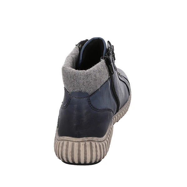 Remonte Schnürboots Leder-/Textilkombination Uni Schnürstiefel - Blau 4 Remonte Schnürboots Leder-/Textilkombination Uni Schnürstiefel - Blau – Bild 4