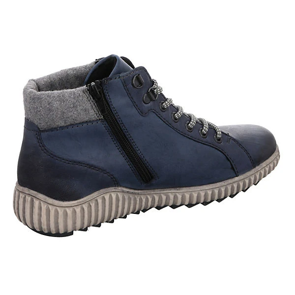 Remonte Schnürboots Leder-/Textilkombination Uni Schnürstiefel - Blau 5 Remonte Schnürboots Leder-/Textilkombination Uni Schnürstiefel - Blau – Bild 5