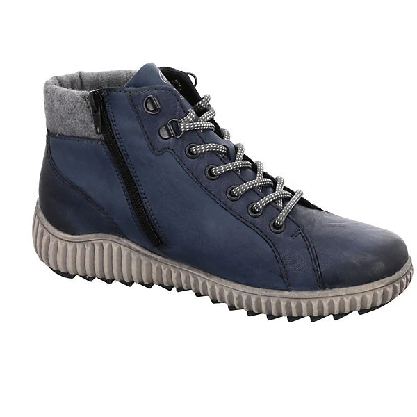 Remonte Schnürboots Leder-/Textilkombination Uni Schnürstiefel - Blau 6 Remonte Schnürboots Leder-/Textilkombination Uni Schnürstiefel - Blau – Bild 6