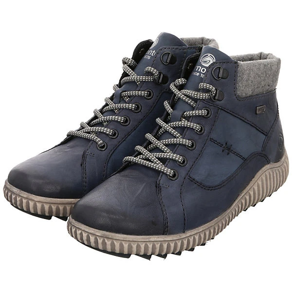 Remonte Schnürboots Leder-/Textilkombination Uni Schnürstiefel - Blau 10 Remonte Schnürboots Leder-/Textilkombination Uni Schnürstiefel - Blau – Bild 10