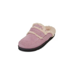Veloursleder-Slip-On Mit Flauschigem Teddyfutter Hausschuhe