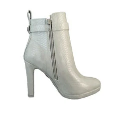 Buffalo Damen Elegante Stiefelette Audrina 1281188 Grau Snake Light Grey Kunstleder Ankle Boots - Grau -Schuh Rabatt Geschäft 28874369 05