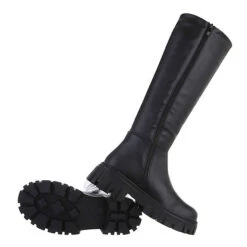 Plateaustiefel Reißverschluss, Blockabsatz, - Schwarz 11 Plateaustiefel Reißverschluss, Blockabsatz, - Schwarz -Schuh Rabatt Geschäft 29123265 05