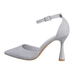 Schnür- & Riemchenpumps Schnalle, Trichterabsatz, Metallisch