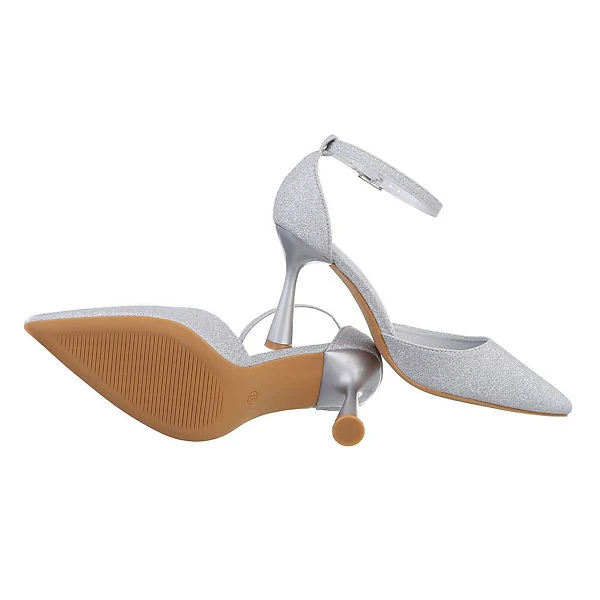 Schnür- & Riemchenpumps Schnalle, Trichterabsatz, Metallisch 2 Schnür- & Riemchenpumps Schnalle, Trichterabsatz, Metallisch – Bild 2