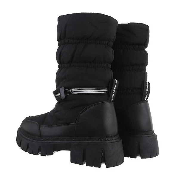 Plateaustiefel Reißverschluss, Blockabsatz, - Schwarz 3 Plateaustiefel Reißverschluss, Blockabsatz, - Schwarz – Bild 3