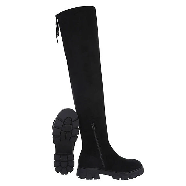 Plateaustiefel Reißverschluss, Blockabsatz, 2 Plateaustiefel Reißverschluss, Blockabsatz, – Bild 2