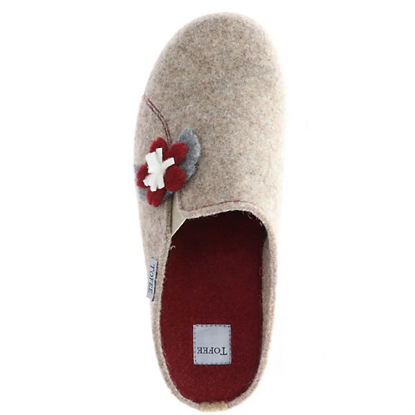 Damen Hausschuhe Pantoffeln Pantoletten Slipper Naturwollfilz Blume Beige - Beige 7 Damen Hausschuhe Pantoffeln Pantoletten Slipper Naturwollfilz Blume Beige - Beige – Bild 7
