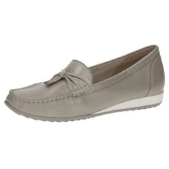 Caprice Damen Halbschuhe 9-24250-20 Grau 221 Pearl Deer Perl Leder Mit CAP INSOLE Klassische Halbschuhe - Grau