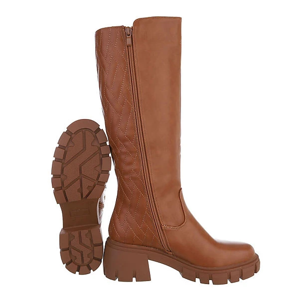 Plateaustiefel Reißverschluss, Blockabsatz, Reißverschluss, Used Look 2 Plateaustiefel Reißverschluss, Blockabsatz, Reißverschluss, Used Look – Bild 2