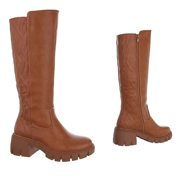 Plateaustiefel Reißverschluss, Blockabsatz, Reißverschluss, Used Look 3 Plateaustiefel Reißverschluss, Blockabsatz, Reißverschluss, Used Look – Bild 3