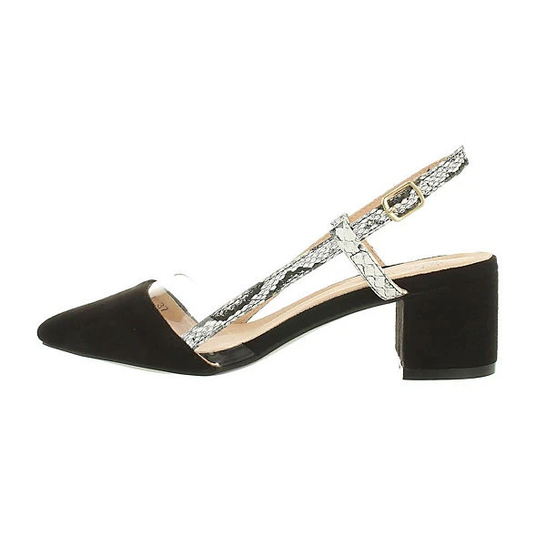 Schnür- & Riemchenpumps Knöchelriemen, Blockabsatz, Riemen - Schwarz 1 Schnür- & Riemchenpumps Knöchelriemen, Blockabsatz, Riemen - Schwarz