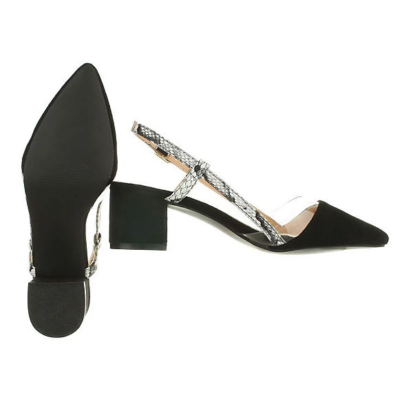 Schnür- & Riemchenpumps Knöchelriemen, Blockabsatz, Riemen - Schwarz 2 Schnür- & Riemchenpumps Knöchelriemen, Blockabsatz, Riemen - Schwarz – Bild 2