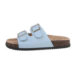 Pantoletten Schnalle, Flach, Offene Ferse