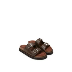 Riemensandale Mit Metallschnallen Zehentrenner - Braun -Schuh Rabatt Geschäft 29949565 05