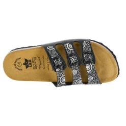 LICO Pantolette Bioline Flower Hausschuhe - Schwarz -Schuh Rabatt Geschäft 8299659 05