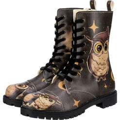 Zipsy - Owls Family Schnürstiefel - Schwarz
